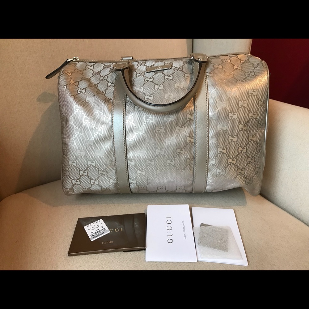 Gucci Silver Speedy Bag